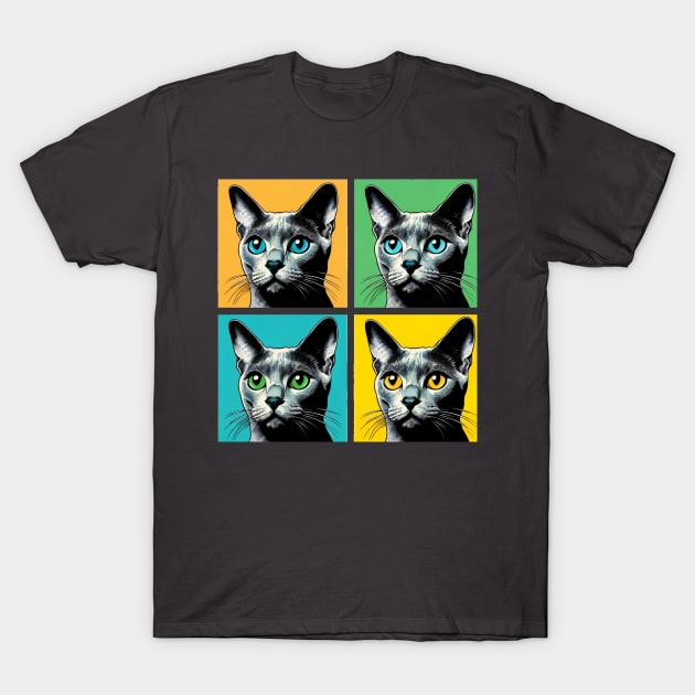 Korat Cat Pop Art - Cat Lovers T-Shirt by PawPopArt